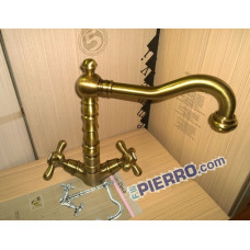 Miscelatore monoforo lavabo serie Decò Old EMMEVI BR12613 bronzato