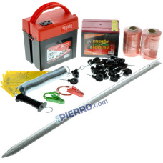 Kit Recinto Elettrificato a BATTERIA Isolatori 250 Mt Per Cinghiali rete elettrica elettropascolo