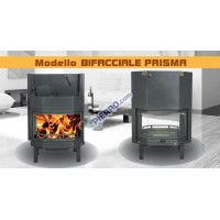 Termocamino modello prisma  25000 / 29500 kcal ETAKAMINI ITALIA vaso aperto legna